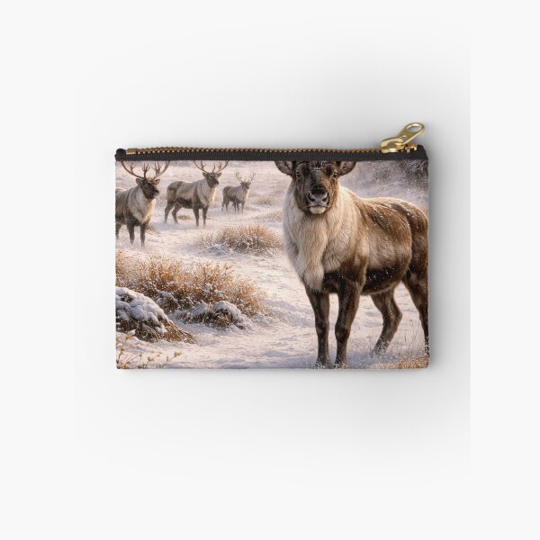 Item preview, Majestic Caribou in Winter Wilderness – Northern Wildlife Landscape designed and sold by VandVArt.