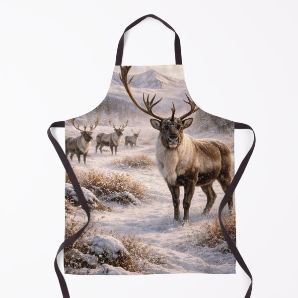 Item preview, Majestic Caribou in Winter Wilderness – Northern Wildlife Landscape designed and sold by VandVArt.