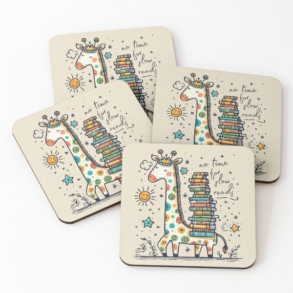 Item preview, No Time for Slow Reads – Funny Giraffe Book Lover Quote designed and sold by Scaryzz.