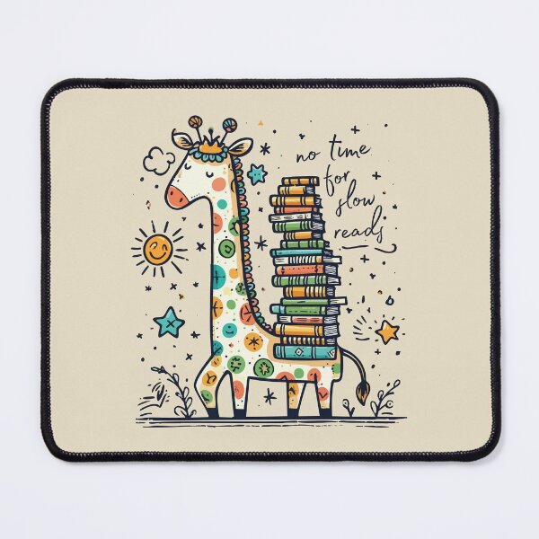 Item preview, No Time for Slow Reads – Funny Giraffe Book Lover Quote designed and sold by Scaryzz.