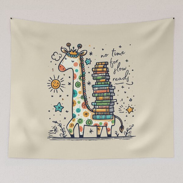 Item preview, No Time for Slow Reads – Funny Giraffe Book Lover Quote designed and sold by Scaryzz.