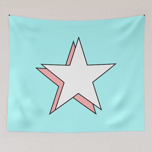 Item preview, Pastel Pink White Minimalist Y2K Aesthetic Offset Shadow Star designed and sold by Aesthetic Crew.
