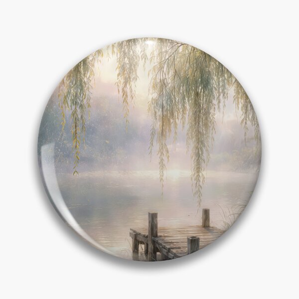 Item preview, Lake Dock in Mist With Willow Tree designed and sold by Maria Dryfhout.