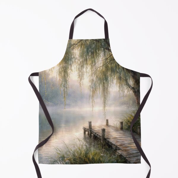 Item preview, Lake Dock in Mist With Willow Tree designed and sold by Maria Dryfhout.