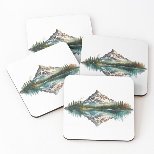 Item preview, Symmetrical Watercolor Mountain & Lake Reflection designed and sold by Jaroslaw-S.