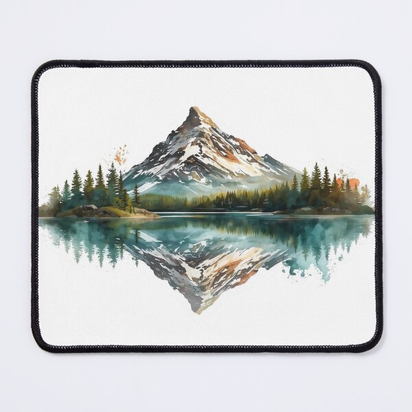 Item preview, Symmetrical Watercolor Mountain & Lake Reflection designed and sold by Jaroslaw-S.