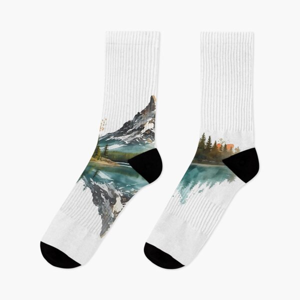 Item preview, Symmetrical Watercolor Mountain & Lake Reflection designed and sold by Jaroslaw-S.