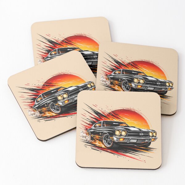 Item preview, Classic Muscle Car Sunset – Vintage American SS Power designed and sold by Retro Arabica.