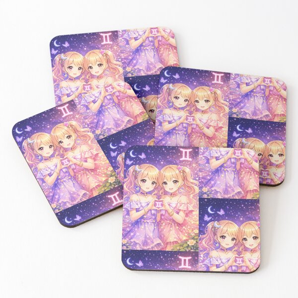 Item preview, Gemini Anime Zodiac Twins – Cute Astrology Aesthetic Gemini Art designed and sold by Bonitivity Zodiacs.