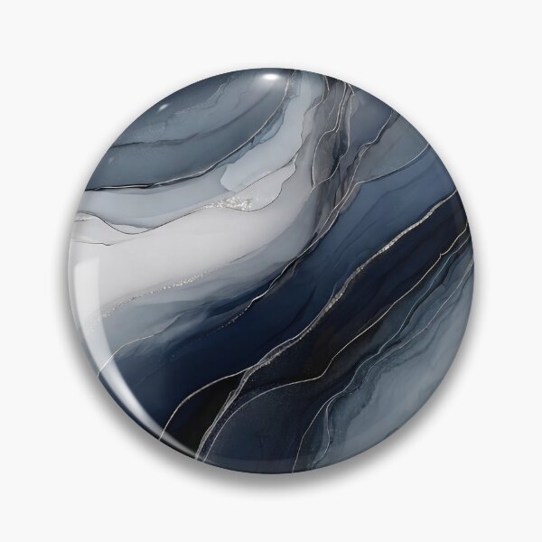 Item preview, Flowing Blue Water Resin Art with Silver Veins designed and sold by Nine Lives Studio.
