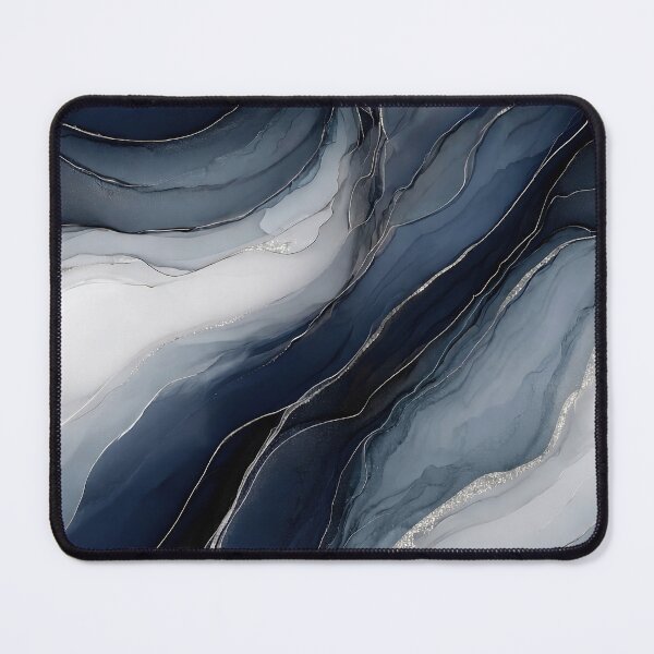 Item preview, Flowing Blue Water Resin Art with Silver Veins designed and sold by Nine Lives Studio.