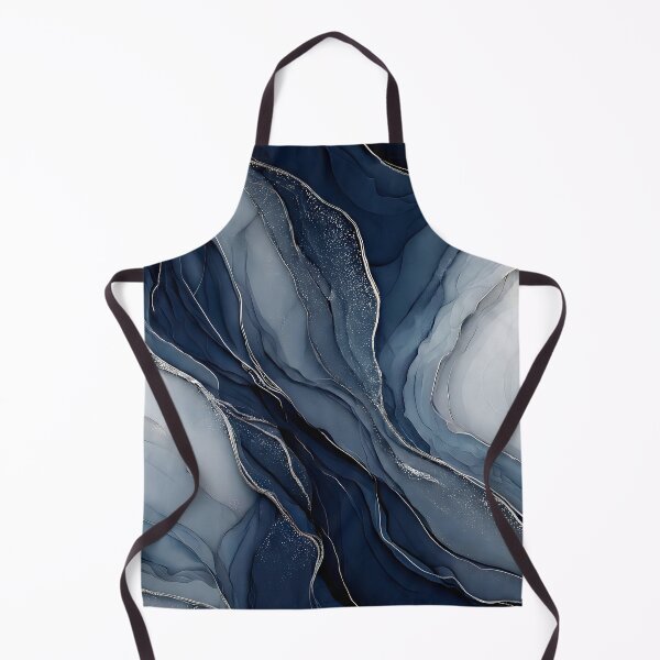 Item preview, Navy Blue and Silver Marble Water Flow designed and sold by Nine Lives Studio.