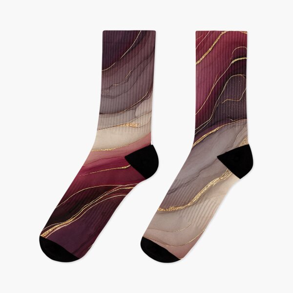 Item preview, Burgundy and Cream Abstract Resin Art with Gold designed and sold by Nine Lives Studio.