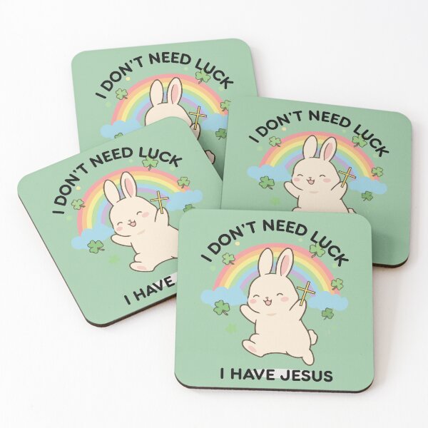 Item preview, Copy of St Patricks' Rabbit I Don't Need Luck I Have Jesus Rainbow and Shamrocks designed and sold by Forevermore.