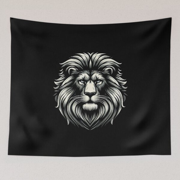 Item preview, Impressive illustration of a lion's head, showcasing intricate details and a majestic expression. designed and sold by beast-net.