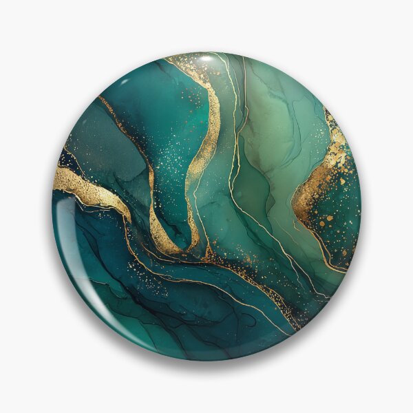 Item preview, Flowing Dark Green Agate Slice Pattern with Gold Veins designed and sold by Nine Lives Studio.