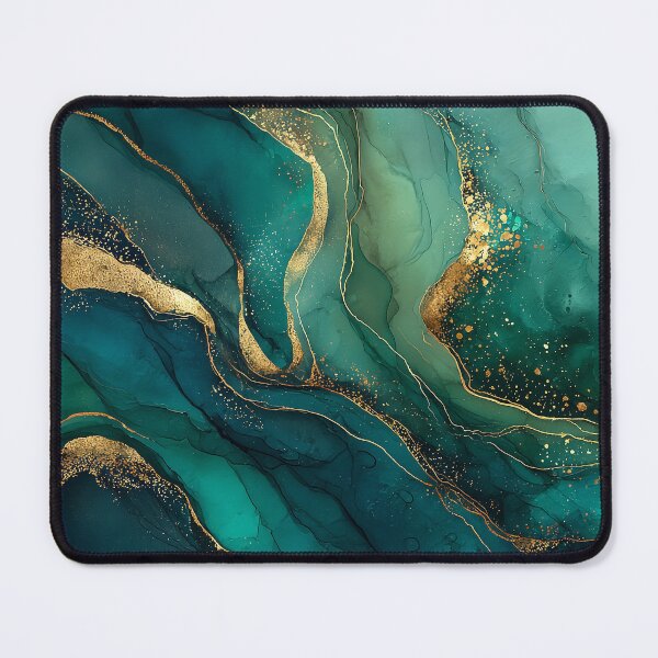Item preview, Flowing Dark Green Agate Slice Pattern with Gold Veins designed and sold by Nine Lives Studio.
