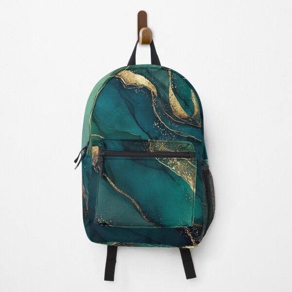 Item preview, Flowing Dark Green Agate Slice Pattern with Gold Veins designed and sold by Nine Lives Studio.