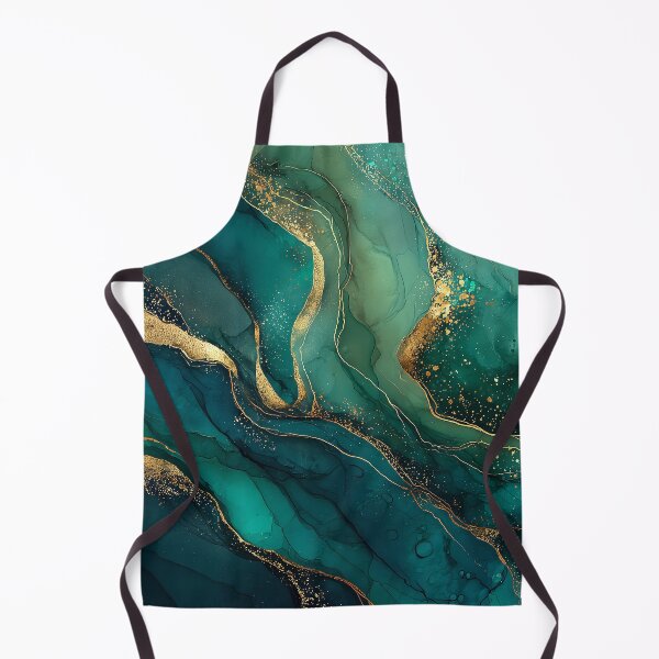 Item preview, Flowing Dark Green Agate Slice Pattern with Gold Veins designed and sold by Nine Lives Studio.
