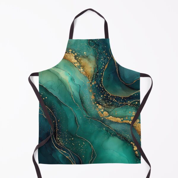 Item preview, Flowing Dark Green and Gold Agate Slice Faux Marble designed and sold by Nine Lives Studio.