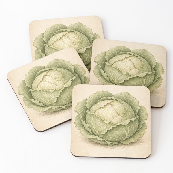 Item preview, Vintage Green Cabbage Botanical Print - Farmhouse Kitchen Wall Art designed and sold by Darlin8888.