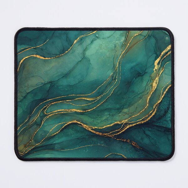 Item preview, Dark Green and Gold Faux Stone Agate Slice Pattern designed and sold by Nine Lives Studio.