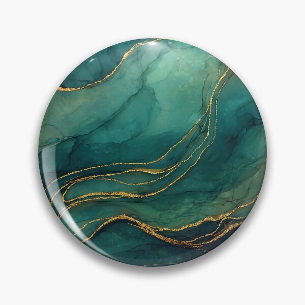 Item preview, Dark Green and Gold Faux Stone Agate Slice Pattern designed and sold by Nine Lives Studio.