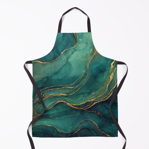 Item preview, Dark Green and Gold Faux Stone Agate Slice Pattern designed and sold by Nine Lives Studio.