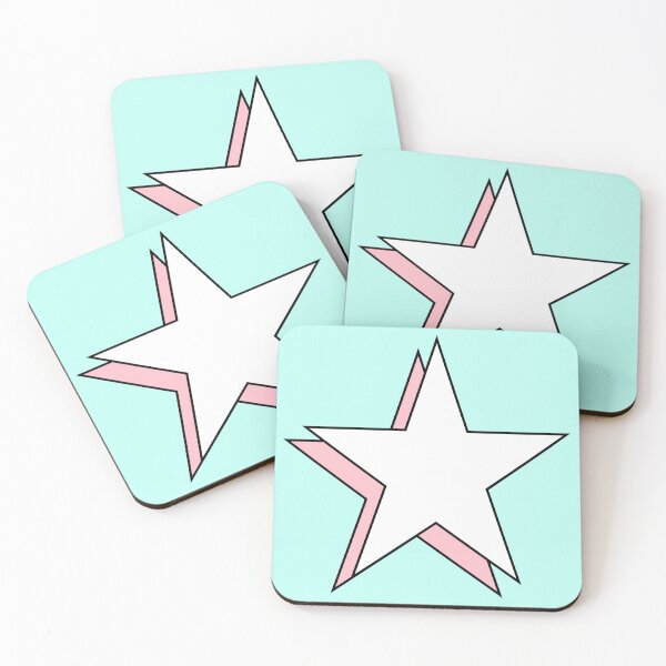 Item preview, Rose Pink White Minimalist Y2K Aesthetic Offset Shadow Star designed and sold by Aesthetic Crew.