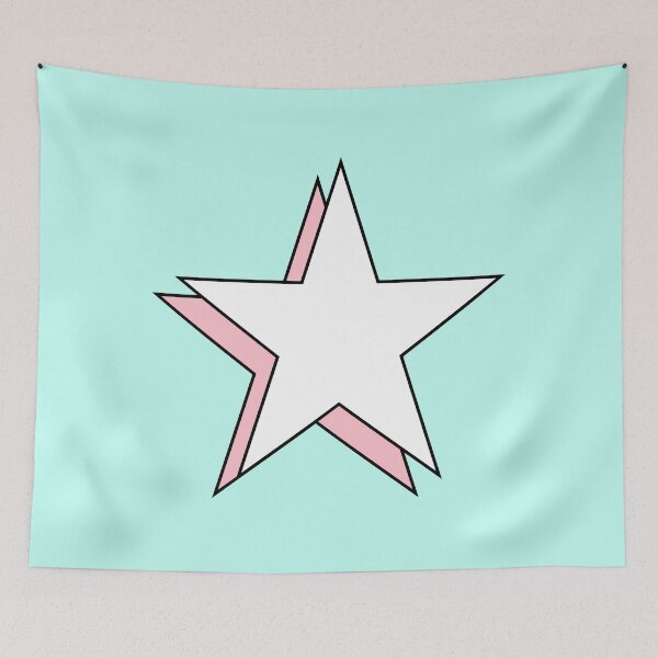 Item preview, Rose Pink White Minimalist Y2K Aesthetic Offset Shadow Star designed and sold by Aesthetic Crew.