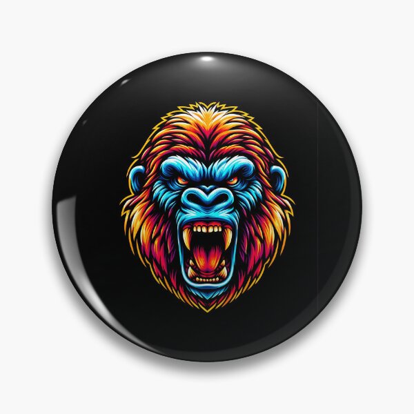 Item preview, Vibrant and fierce gorilla illustration with dynamic colors and intricate details. designed and sold by beast-net.