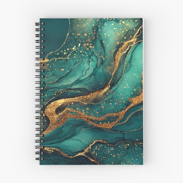 Item preview, Flowing Teal and Gold Liquid Resin Art for Living Room Decor designed and sold by Nine Lives Studio.