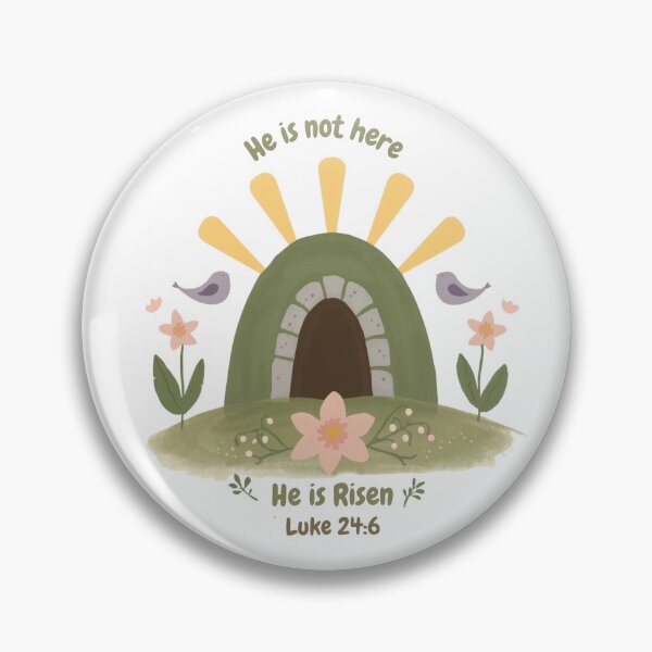 Item preview, He is Not Here He is Risen Baby Onesie — Christian Easter Folk Art Gift · Luke 24:6 designed and sold by WicketGate.