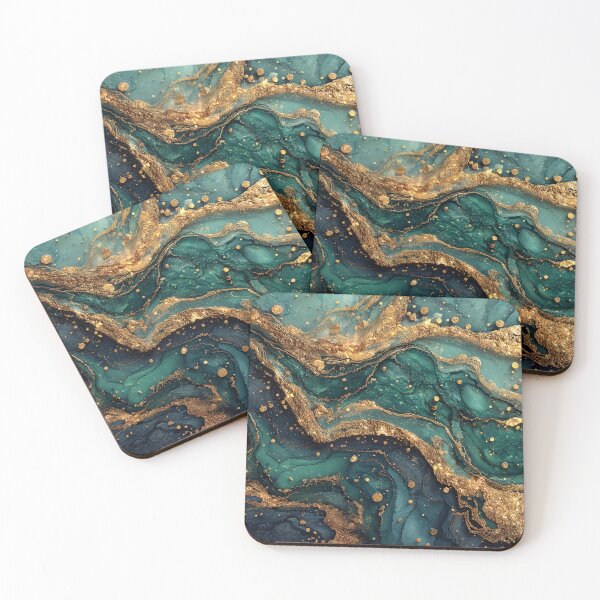 Item preview, Dark Blue and Green Gold Splatter Agate Slice designed and sold by Nine Lives Studio.
