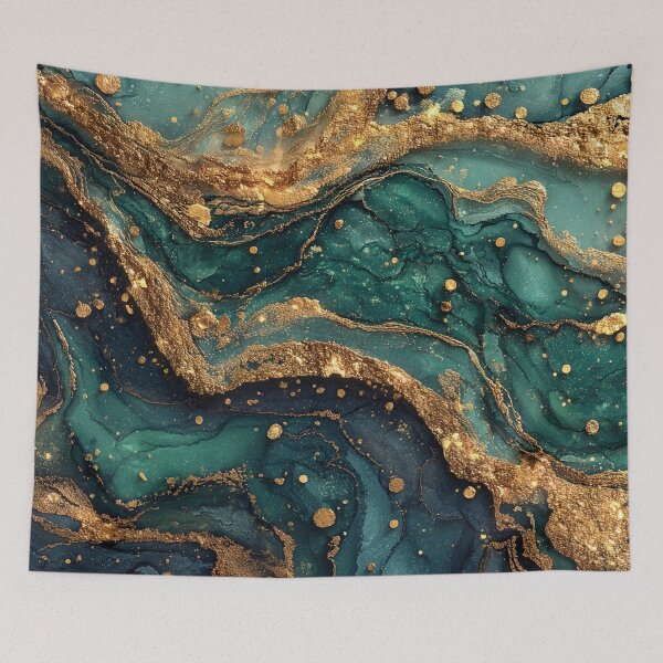 Item preview, Dark Blue and Green Gold Splatter Agate Slice designed and sold by Nine Lives Studio.