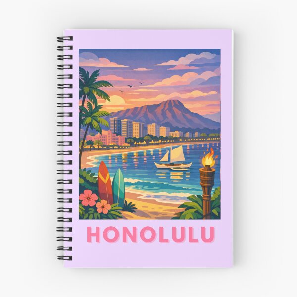 Item preview, Honolulu Beach Illustration designed and sold by MatthewHeights.