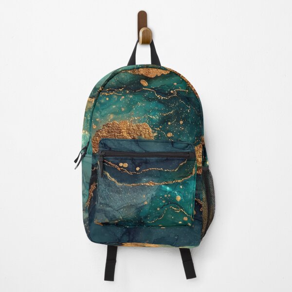 Item preview, Teal, Dark Blue, and Emerald Fluid Resin with Gold Foil designed and sold by Nine Lives Studio.
