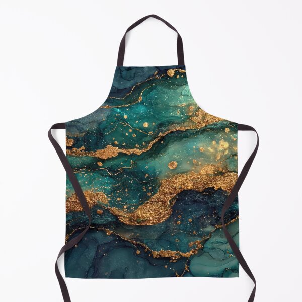 Item preview, Teal, Dark Blue, and Emerald Fluid Resin with Gold Foil designed and sold by Nine Lives Studio.