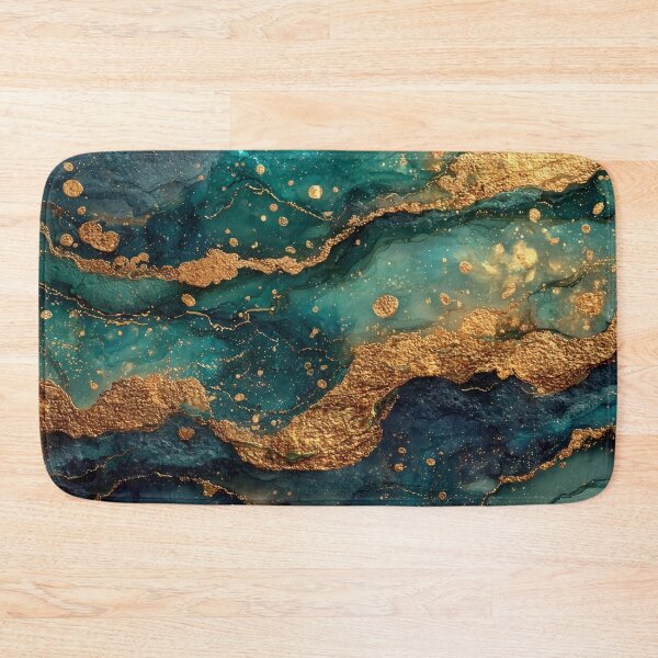 Item preview, Teal, Dark Blue, and Emerald Fluid Resin with Gold Foil designed and sold by Nine Lives Studio.