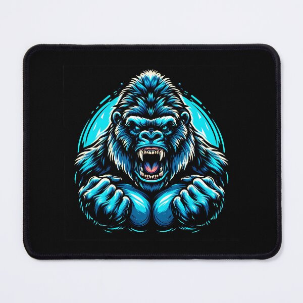 Item preview, Fierce blue gorilla illustration showcasing intense power and strength. designed and sold by beast-net.