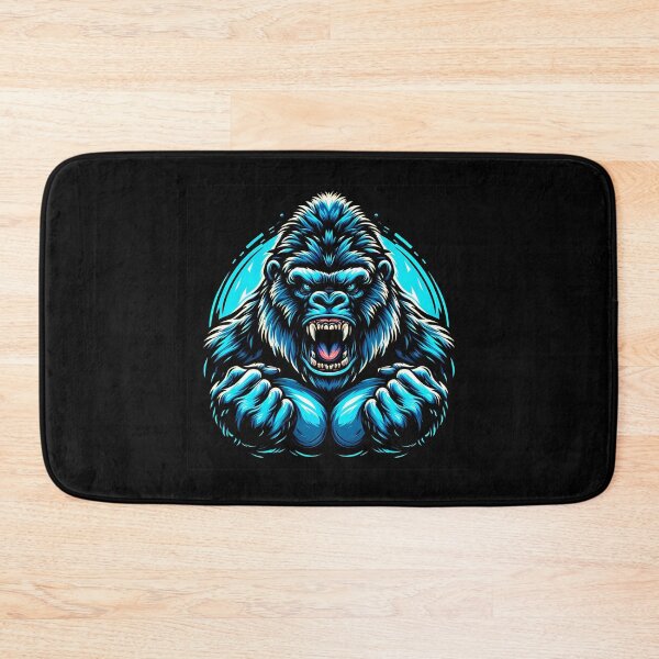 Item preview, Fierce blue gorilla illustration showcasing intense power and strength. designed and sold by beast-net.