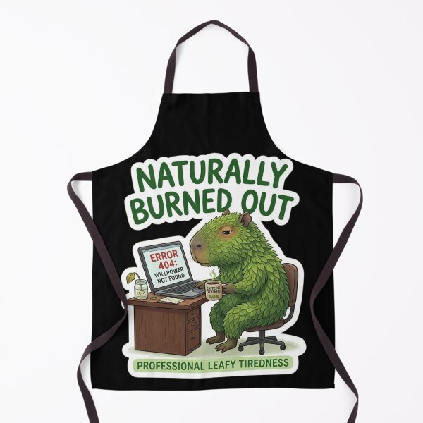 Item preview, Naturally Burned Out - Mossy Capybara Corporate Nihilism Sticker designed and sold by By Dana Studio.