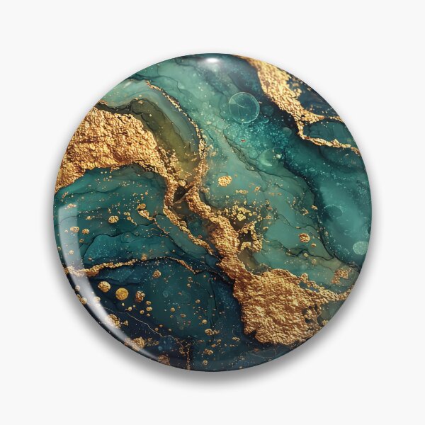 Item preview, Teal, Emerald, and Dark Blue Fluid Resin with Thick Gold Veins designed and sold by Nine Lives Studio.