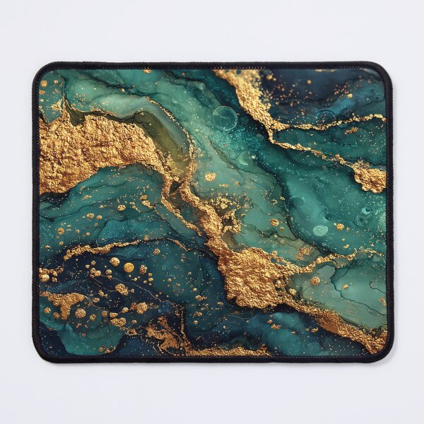 Item preview, Teal, Emerald, and Dark Blue Fluid Resin with Thick Gold Veins designed and sold by Nine Lives Studio.