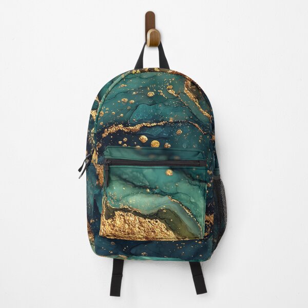 Item preview, Teal, Emerald, and Dark Blue Fluid Resin with Thick Gold Veins designed and sold by Nine Lives Studio.