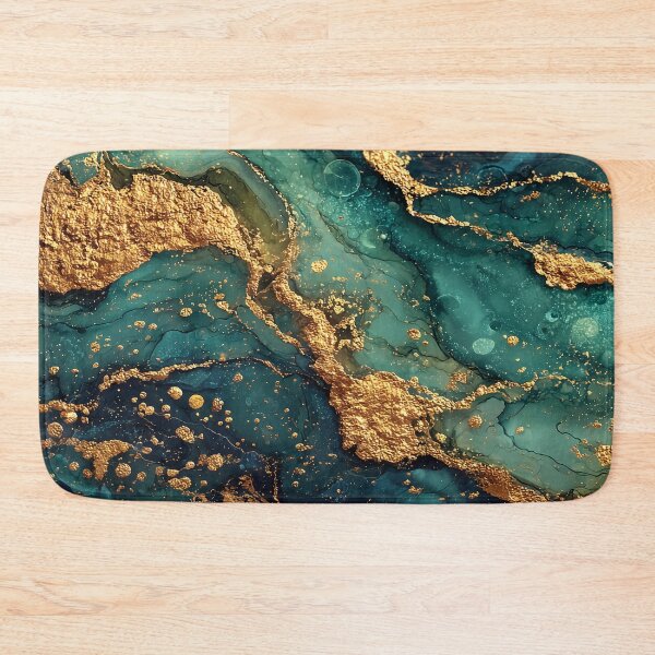 Item preview, Teal, Emerald, and Dark Blue Fluid Resin with Thick Gold Veins designed and sold by Nine Lives Studio.