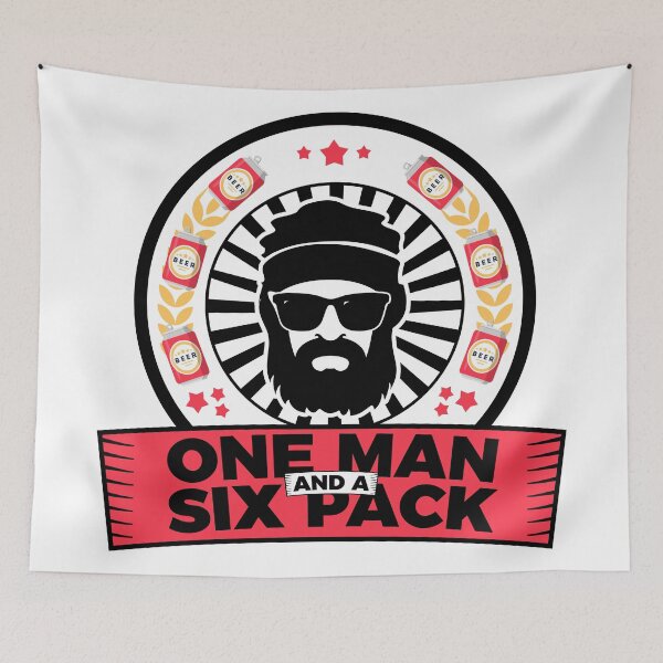 Item preview, One Man And A Six Pack - Man Masculinity Beer designed and sold by anziehend.