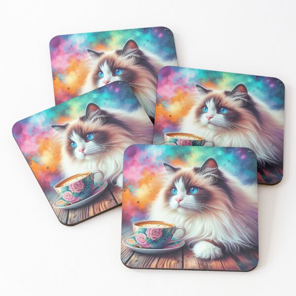 Item preview, Ragdoll Cat Drinking Coffee designed and sold by The Coffee Critters.