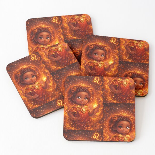 Item preview, Lil Leo Zodiac Kid ♌ Cute Black Zodiac Fire Sign Art designed and sold by Bonitivity Zodiacs.