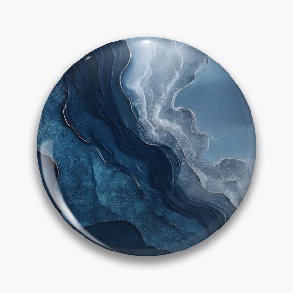Item preview, Flowing Blue Faux Marble for Bathroom Decor designed and sold by Nine Lives Studio.